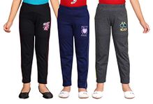 SOUTH TREE Girls Regular Fit Track Pant (2-16Yrs/Black:Navy:Charcoalmelange) (Pack Of 3)