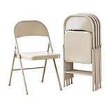 KAIHAOWIN Metal Folding Chair- Set of 4 All Steel Foldable Chairs for Meeting Office Wedding Party Events