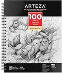 Arteza 9X12" Sketch Book, 100 Sheets (68 lb/100gsm), Spiral Bound Artist Sketch Pad, Durable Acid Free Drawing Paper, Ideal for Adults & Teens, Bright White