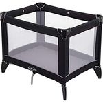 Graco Compact Travel Cot (Birth to 3 Years Approx.) with Signature Graco Push-Button Fold, Includes Carry Bag, Black/Grey