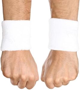 Tough Headwear Muñequera Padel - 2X Muñequera Deportiva para Niños y Adultos - Muñequeras Sudor - Fútbol Padel Tenis Baloncesto Fitness Gimnasia - Muñequera Hombre y Mujer - Blanca