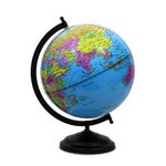 KBG INNOVATIONS 8 Inch Educational World Earth Globe for Kids Learning Spinning with Stand for Geography, World Globe Map Decorative Room Classroom, Desk, Office, Gift or Home (8 Inch Blue)