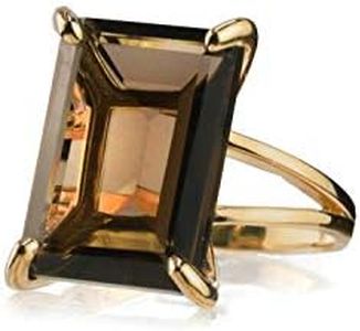 Cocktail Rings for Women - Smoky Quartz Rings in 14k Rose Gold - Statement Jewelry Rings, Birthstone Ring, Engagement Ring - Handmade Jewelry with Box