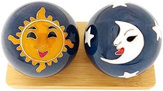 Top Chi Sun and Moon Baoding Balls with Bamboo Stand (Small 1.4 Inch)