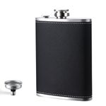 Hip Flask 8Oz, Hip Flasks for Men, Portable Hip Flasks with Funnel, Whisky Flask Alcohol - Groomsmen Gifts, Leakproof Alcohol Flask Perfect for Hiking, Camping, Outdoor Activities