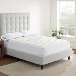 Serta Extra Comfort Air Dry Microfiber Fill Fitted Cooling Mattress Topper, Queen, White