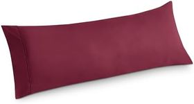 Bedsure Body Pillow Case Cover - Burgundy Polyester Microfiber Long Pillow Cases, Ultra Soft and Cozy Body Pillowcase with Envelope Closure, 1 Pack, 20x54 Inches