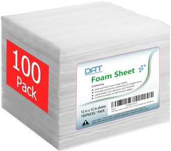 DAT 100 Pack Foam Sheets, 12" x 12", 1/16" Thick, Foam Wrap Cushioning Material, Moving Supplies for Packing Storage and Shipping