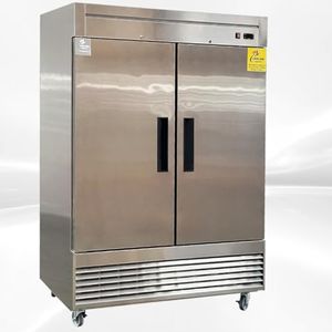 Commercial Freezer 2-Doors Solid Upright Reach in Two Section Stainless Steel NSF 54" Width, Capacity 47Cuft, Restaurant Quality Kitchen -8°F Cold al32Adup1