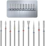 Nail Drill Bits Cuticle-Russian Manicure Kit-10pcs Nail Drill Bit Set Individually Wrapped in Aluminum Foil-Nail Salon Disposable Cuticle Remover Kit