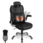 CASART Massage Office Chair, Ergonomic Computer Chair with 2 Message Selections, Adjustable Headrest, Lumbar Support & Rocking Function, High Back Executive Chair for Home Office