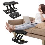 Vhelyom Foot Rest for Under Desk at Work, Height Adjustable Footrest with Massage Roller and Soft Pad, Foldable Ergonomic Foot Rest for Car, Underdesk, Home, Train(Black)