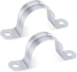 20MM Pipe Strap Clamp 20pcs, Leryati 304 Stainless Steel U Bracket Two Hole Tube Strap, U-Tube Clamp Pipe Strap Clamp Holder Brackets Saddle Clip, Pipe Clips Connecting Ring Hose Clamp
