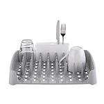 Minky Dish Drying Rack & Cutlery Holder Grey, Space-Saving Dish Rack with a Large Capacity for Kitchen Counter, Durable Drying Rack for Dishes and Utensils, Made in The UK (Grey)