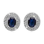 Shining Jewel - By Shivansh Traditional Cz And American Diamond Studded Silver Plated Royal Blue Stone Stud Earrings For Women (Sj_1960_S_Bl)