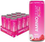 RSP NUTRITION AminoLean Energy Drink - Sugar Free Amino Energy with No Jitters, Tingles, or Crash, Vegan Amino Acids, Berry Elixir, 12 Pack