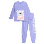 Nap Chief Unisex Kids Printed Pawsome Doggy Pyjama Set | Cotton Night Suit for Boys & Girls Comfortable Nightdress for Kids Matching T-Shirt & Jogger Set for Kids (Lavender 7-8 Years)