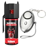 Devil Will Cry Combo of Pepper Spray and Defence Emergency Alarm in Keychain for Women Safety | Security Personal Protection Devices for Women, Girls, Kids & Elderly