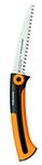 Fiskars Handsaw for Fresh Wood, Coarse Serration, Saw Blade Length: 16 cm, Retractable, Stainless Steel Saw Blade, Black/Orange, Xtract, SW73, 1000613