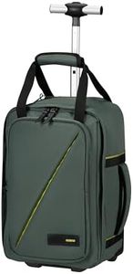 American Tourister Take2Cabin - easyJet Cabin Bag 36 x 20 x 45 cm, 38 L, 0.80 kg, Hand Luggage, Airplane Backpack M Underseater, Green (Dark Forest), 40 x 25 x 20 cm (Wheeled), Ryanair Cabin Bag on