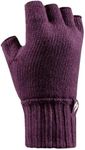 Thick Warm Cold Weather Winter Thermal Fingerless Gloves - Purple - One Size