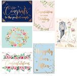 Fancy Land Wedding Greeting Cards Engagement Congratulations Notes for Couple with Golden Envelopes 24 Pcs