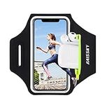 Running Armband with AirPods Bag, Armband Phone Holder for iPhone 14 12 13 Pro Max/11/XS Max/XR X/8 7 Plus, Samsung S20 S10 S9 A51 A71 up to 6.9", Arm Band Holder for Sports Gym Workouts Exercise