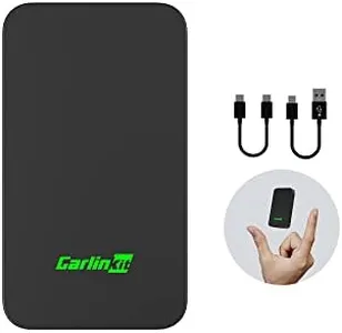 CarlinKit 5.0 Wireless CarPlay Adapter for Built-in Wired CarPlay & Wired Android Auto Cars.Wireless CarPlay Dongle Convert Wired to Wireless Plug & Play Auto Connect Online Upgrade Siri Music - 2air
