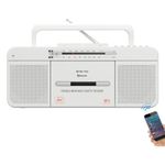 WISCENT Retro Cassette Player AM/FM Radio, Portable Tape Player Recorder with Bluetooth, Build Microphone,USB Playback and Recording,Tape Recording,Earphone Jack, AC/DC Powered