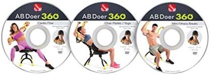 AB Doer 360 Workout Series - 3 Pack DVD Set with Fitness Professional Rosalie Brown! Cardio Flow, Chair Pilates/Yoga & 5 Minute Fitness Breaks Get The Most Out of Your