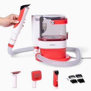 ChomChom Roller Dog Vacuum for Shedding Grooming – Dog Grooming Kit with Dog Brush Vacuum Attachment, Pet Hair Clipper with Guards, Large-Capacity Bin