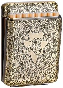 Regular King Size Cigarette case 16 pcs King Size Cigarette Box Retro Metal Portable Good for Men Women (Bronze)