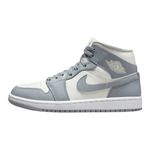 Jordan Womens WMNS Air Jordan 1 MID SE DO6699 200, Sail/Stealth-white, 10