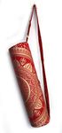 Indian Craft Castle Flower Hippie Yoga Mat Carrier Bag with Shoulder Strap Yoga Mat Bag Gym Bag Boho Beach Bag (red Gold Yoga Bag)