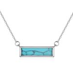 Turquoise Bar Choker Necklace for Women Girls Sterling Silver Necklace Birthday Gifts for Women (turquoise)