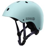 OutdoorMaster Kids Skateboard Cycling Helmet-Certified Adjustable Multi-Sports Helmet with Removable Liners for Skateboarding Skating Scooter (Mint, Medium: 52-56cm / 20.5"-22")