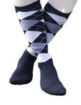 Rhinegold Womens Horse Riding Socks with Reinforced Cushioned Soles - Black/Grey - Equestrian Knee High Socks for Women - Ladies Knee Length Socks with Hygenic Antimicrobial Properties