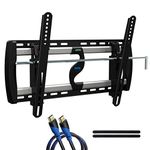 Tilting Wall Mount TV Bracket - Heavy Duty Universal Flat Screen TV Wall Mount - Mounts 26-52" LED/LOLED & Plasma TV Flat Screens - Medium Tilt, VESA Mounting, 110 lbs Weight Capacity - PYLE PYWM24