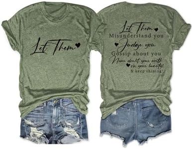 Let Them Misunderstand You T Shirts Womens Funny Letter Graphic Casual Short Sleeve Tops (1PC Printed Front and Back)