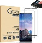 For Samsung Galaxy S10 Plus Screen Protector Tempered Glass + Camera Lens Protector, Support Fingerprint Unlock, 3D Full Coverage, 9H Hardness, Scratch Resistance, Compatible with S10 Plus 6.4 inch