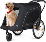 Beberoad Pets R8 Extra Large Foldable Pet Stroller, Dog Stroller & Pet Trailer for Large Dogs Under 100 lbs, Unmovable, Disabled & Pregnant Dogs - Conveniently Carriable by Bike and Car, Black