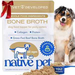 Native Pet Bone Broth for Dogs & Cats 19oz - Dog Bone Broth Powder - Dog Food Toppers for Picky Eaters - Cat Broth & Dog Broth - Beef Bone Broth for Cats - Pet Food - Beef Bone Broth Powder for Dogs