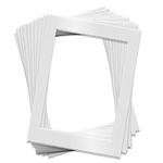 Fabian Clarke London® Pack of Ten A4 White Photo Picture Mounts for Photo Frames Mount with Aperture for A5 Picture Display Artwork or Paintings