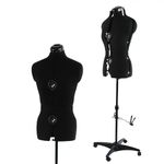 PDM WORLDWIDE Dress Form Female Mannequin Torso with Adjustable 13 Dials, Fabric Pinnable Model for Body Sewing, Detachable Metal Rolling Base, 42.5"-60" Adjustable Height for Clothing Display,Small
