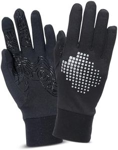 TrailHeads Running Gloves | Lightweight Gloves with Touchscreen Fingers (Black/Reflective, Medium)