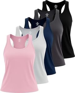 5 Pack: Womens Plus Size Quick Dry Fit Ladies Tops Blouse Tee Athletic Yoga Workout Running Gym Active Tees Exercise Women Racerback Sleeveless Flowy Fitness Loose Fit Tank Top Just My- Set 9, 2X