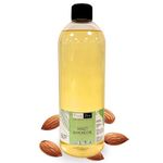 Freshskin Beauty LTD | Sweet Almond Oil 500ml - 100% Pure, Natural, Cruelty Free, Vegan, No GMO for Skin, Hair, Massage, Nails, Cuticles, Ears, Face, Body - Aromatherapy