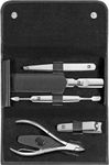 ZWILLING Manicure Set 5-piece with cowhide case, Professional care for hands and feet, Black