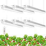 Plant Grow Light, JESLED 3ft 180W(6 x 30W, 990W Equivalent), Full Spectrum, LED Grow Lights Strips, Integrated Growing Lamp Fixture, Grow Shop Light, with 3 Modes Timing Function Plug and Play, 6-Pack