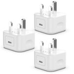 USB C Plug [MFi Certified] for iPhone Charger 3Pack USB C Wall Charger 20W Fast Power Adapter Plug for iPhone 15 14 13 12 11 Plus/Pro/Pro Max/mini/Galaxy/Samsung/Huawei/Honor